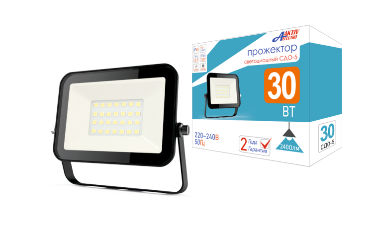 Прожектор светодиодный СДО-5 30Вт 6500К IP65