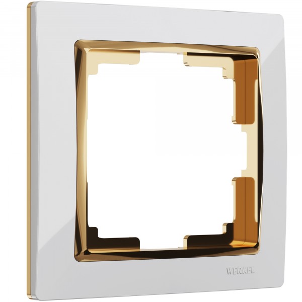 Рамка на 1 пост Werkel WL03-Frame-01-white-GD Snabb (белый/золото) - купить в Челябинске