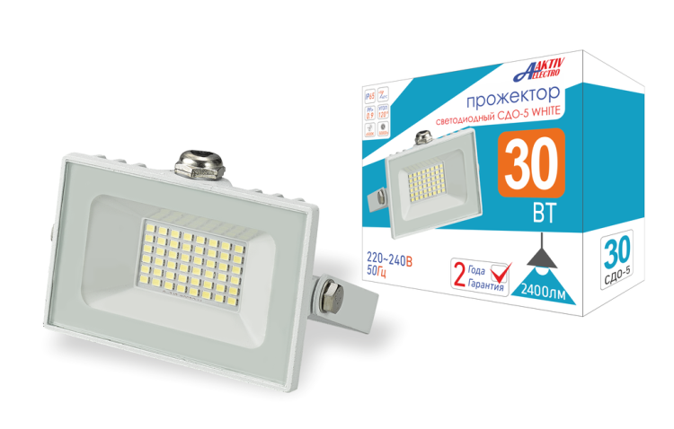 Прожектор светодиодный СДО-5 30Вт 6500К IP65 белый
