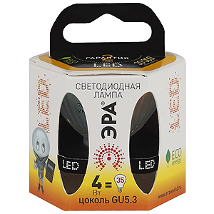 Светодиодная лампа smd MR16-4w-GU5.3 ЭРА с гарантией 