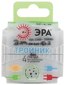 SP-4-W ЭРА Тройник 4гн, без заземл (белый) - купить в Челябинске