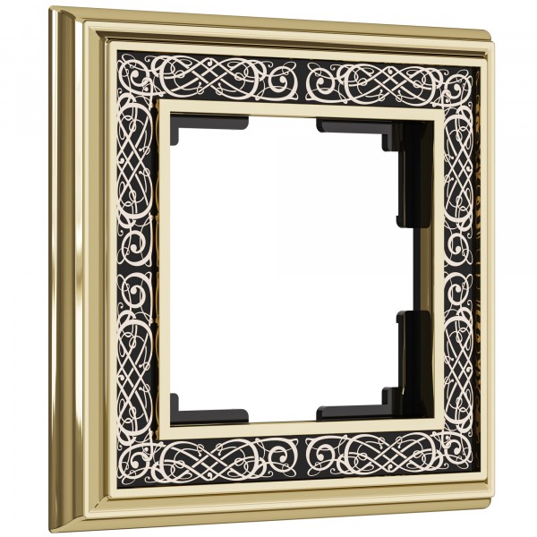 Рамка на 1 пост WL77-Frame-01 Palacio Gracia (золото/черный) - купить в Челябинске
